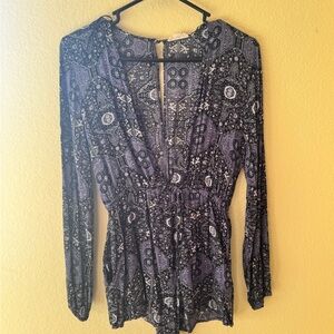 Cotton Candy Purple and Black Boho Top